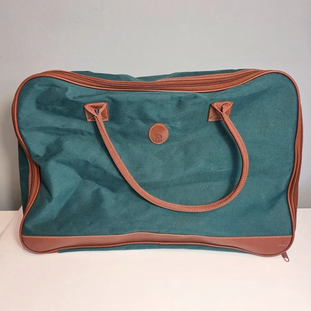 Vintage Polo Ralph Lauren Canvas Duffle Weekender Travel Bag Quiet Luxury